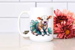 Colorful Baby Cow in Ballroom Dancer&#039;s Gown, PNG Product Image 2