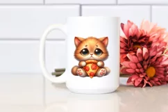 Funny Cute Owl Holding Pizza Slice Clipart Product Image 818