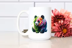 Vibrant Abstract Flowers Panda PNG Product Image 2