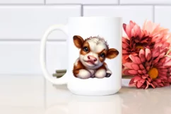 Cute Baby Highland Cow Smiling | Clipart Product Image 2