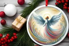 Round Christmas Ornament Sublimation|Clipart Product Image 1
