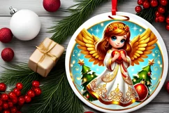 Round Christmas Ornament Sublimation|Clipart Product Image 1