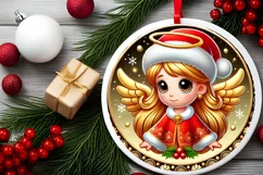 Round Christmas Ornament Sublimation|Clipart Product Image 1