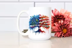 Vibrant Abstract Tree USA Flag Colors PNG Product Image 2
