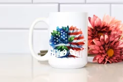 Vibrant Abstract Tree USA Flag Colors PNG Product Image 2