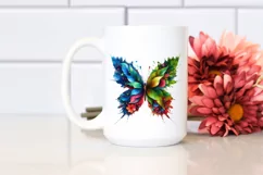 Vibrant Abstract Flowers Butterfly PNG Product Image 2