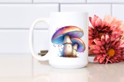 Detailed Pastel Glossy Mushroom,Watercolor Splash PNG Product Image 2