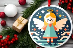 Round Christmas Ornament Sublimation|Clipart Product Image 1