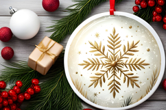 Round Christmass Ornament PNG Product Image 2