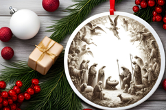 Round Christmass Ornament PNG Product Image 2