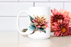 Abstract Gardenia Watercolor Splash Clipart Product Image 2