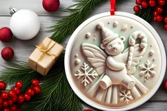 Round Christmas Ornament Sublimation|Clipart Product Image 1