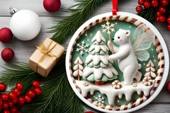 Round Christmas Ornament Sublimation|Clipart Product Image 1