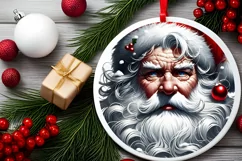 Round Christmas Ornament Sublimation|Clipart Product Image 1