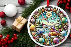 Round Christmas Ornament Sublimation|Clipart Product Image 2
