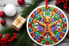Round Christmas Ornament Sublimation|Clipart Product Image 1