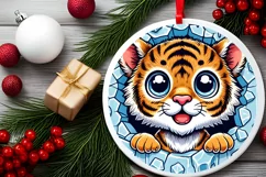 Round Christmas Ornament Sublimation|Clipart Product Image 1