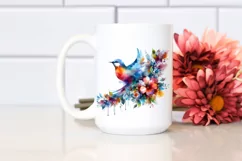 Vibrant Bird Made of Flowers | Clipart Product Image 2