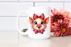 Excited Pig Portrait Eyes Clipart Product Image 2