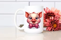 Excited Pig Portrait Eyes Clipart Product Image 2