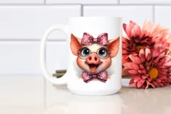 Excited Pig Portrait Eyes Clipart Product Image 2