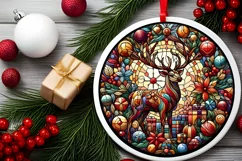 Round Christmas Ornament Sublimation|Clipart Product Image 2