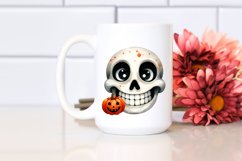 Simple Goofy Halloween Skull Clipart Product Image 2