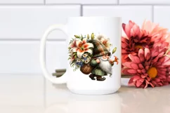 Detailed Watercolor Small Gnome Carrying Large Lily Bouquet Product Image 2