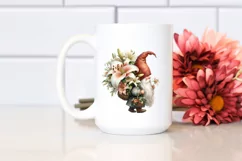 Detailed Watercolor Small Gnome Carrying Large Lily Bouquet Product Image 2