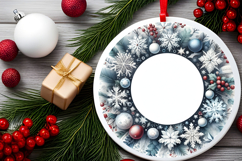 Round Christmass Ornament PNG Product Image 2