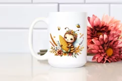 Cute Baby Bee Holding Corncob | Sublimation | Clipart Product Image 2