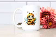 Cute Baby Bee Holding Corncob | Sublimation | Clipart Product Image 2