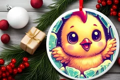 Round Christmas Ornament Sublimation|Clipart Product Image 1