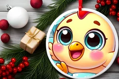 Round Christmas Ornament Sublimation|Clipart Product Image 1