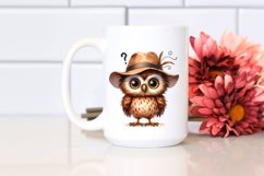 Confused Goofy Owl with Big Eyes Clipart Product Image 2