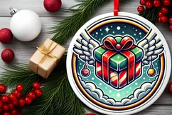 Round Christmas Ornament Sublimation|Clipart Product Image 2