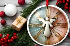 Round Christmas Ornament Sublimation|Clipart Product Image 1