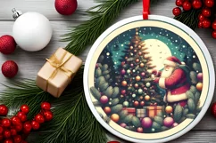 Round Christmas Ornament Sublimation|Clipart Product Image 2
