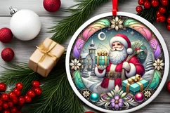 Round Christmas Ornament Sublimation|Clipart Product Image 2