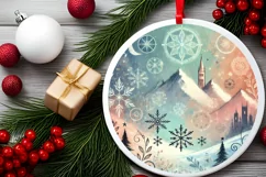 Round Christmas Ornament Sublimation|Clipart Product Image 1