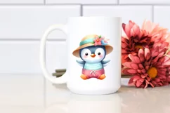 colorful Watercolor Cute Baby Penguin | Clipart Product Image 2