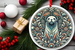 Round Christmas Ornament Sublimation|Clipart Product Image 1