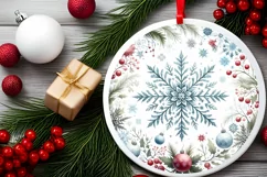 Round Christmas Ornament Sublimation|Clipart Product Image 2