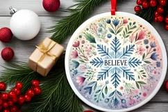 Round Christmas Ornament Sublimation|Clipart Product Image 2