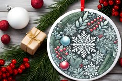 Round Christmas Ornament Sublimation|Clipart Product Image 2