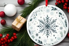 Round Christmas Ornament Sublimation|Clipart Product Image 2
