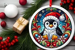 Round Christmas Ornament Sublimation|Clipart Product Image 1