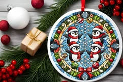 Round Christmas Ornament Sublimation|Clipart Product Image 1