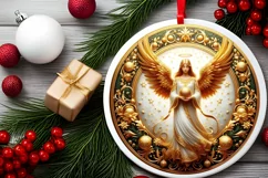 Round Christmas Ornament Sublimation|Clipart Product Image 1