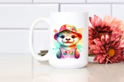 Colorful Baby Otter Dressed for Summer | Clipart Product Image 2